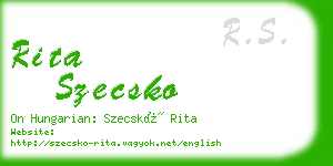 rita szecsko business card